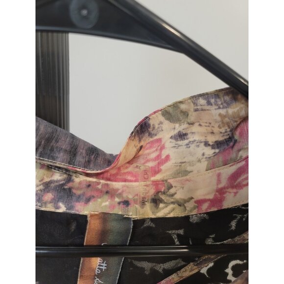 Aratta Silent Journey Womens Xl Top Boho Flannel Dress Tunic Shirt Floral Fringe - Picture 4 of 8